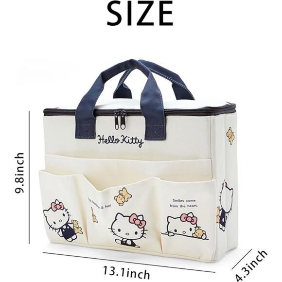 Cute Canvas Tote Bag, 4-Pockets Utility Sturdy Handbag - Picture 6 of 7